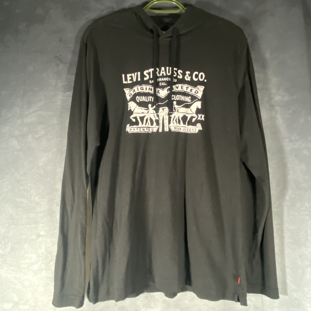 Levi's Hoodie Long Sleeve Pullover Lightweight Graphic Logo M Hooded Sweatshirt